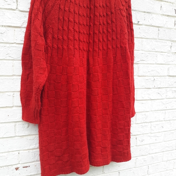 Vintage Sweater Cardigan Granny Red Wool Blend - Picture 6 of 9